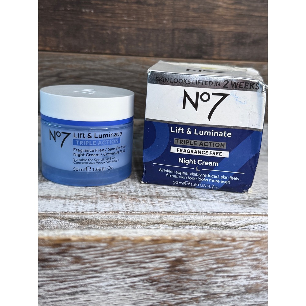 No7 Lift & Luminate Triple Action Night Cream 50ml NIB Damaged Box MSRP $32